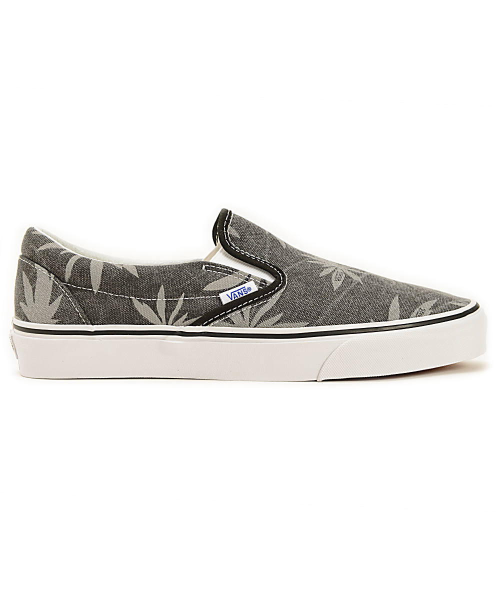 vans palm tree slip ons