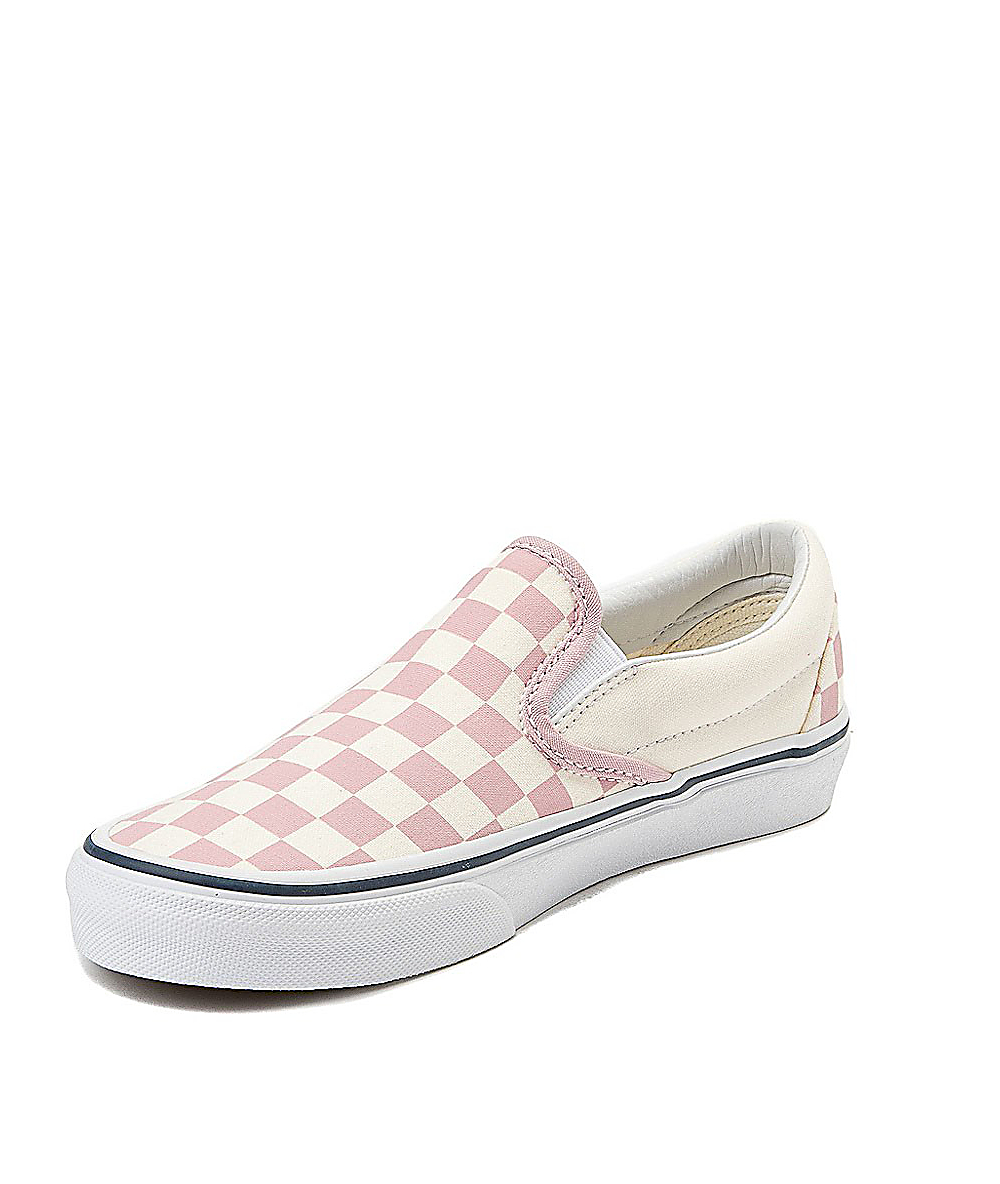 Vans Slip-On Zephyr Pink & White Checkered Skate Shoes Vans Slip-On Zephyr Pink & White Checkered Skate Shoes