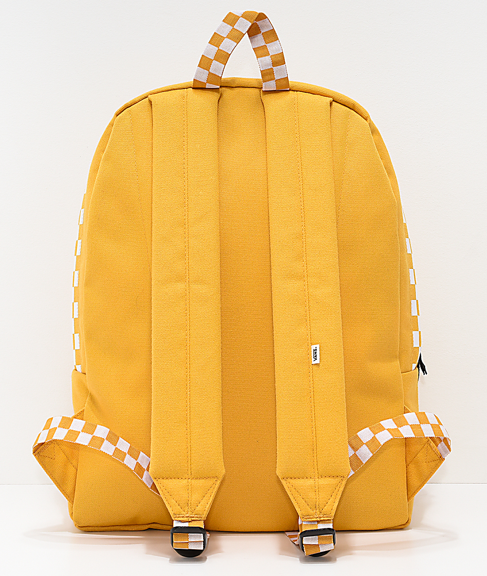 yellow vans checkered backpack