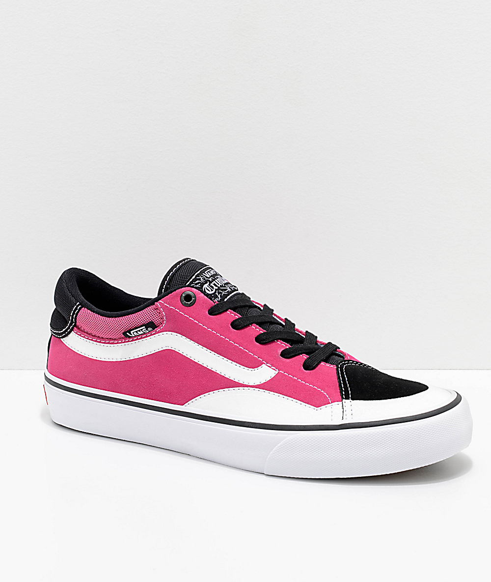 black and pink vans shoes
