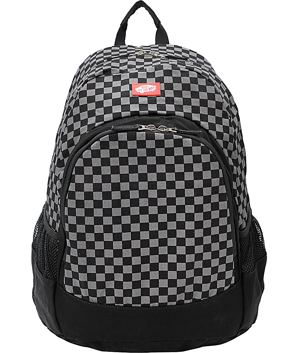 vans checkerboard van doren backpack white/black