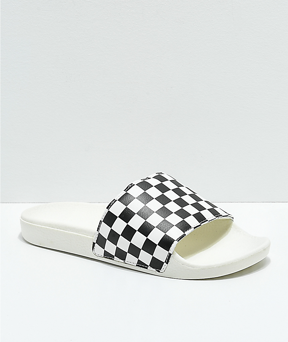 vans checkered slide on cheap online