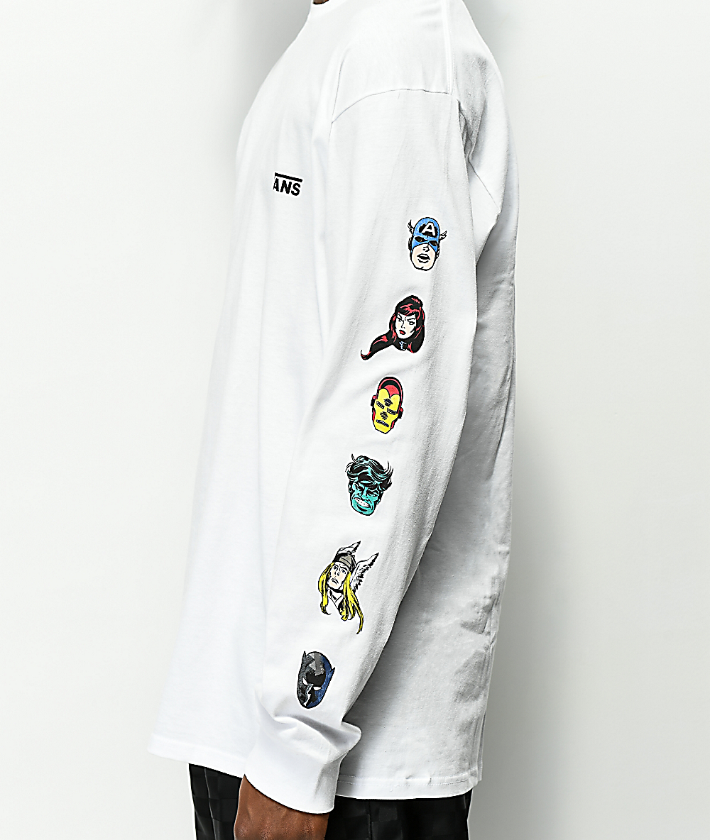 Vans x Marvel Characters White Long Sleeve T-Shirt Vans x Marvel Characters White Long Sleeve T-Shirt