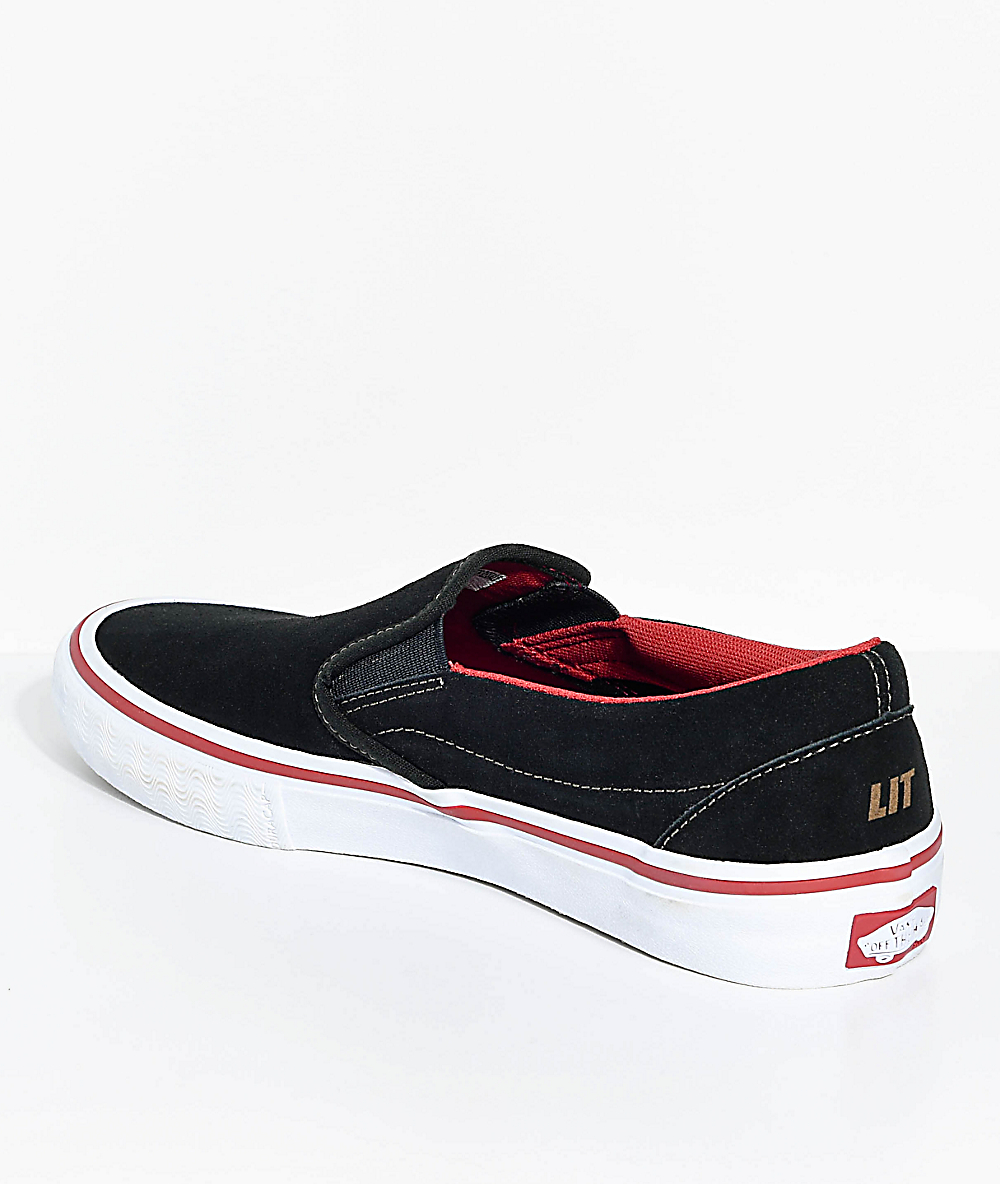 Vans x Spitfire Slip-On Pro Black Suede Skate Shoes | Zumiez