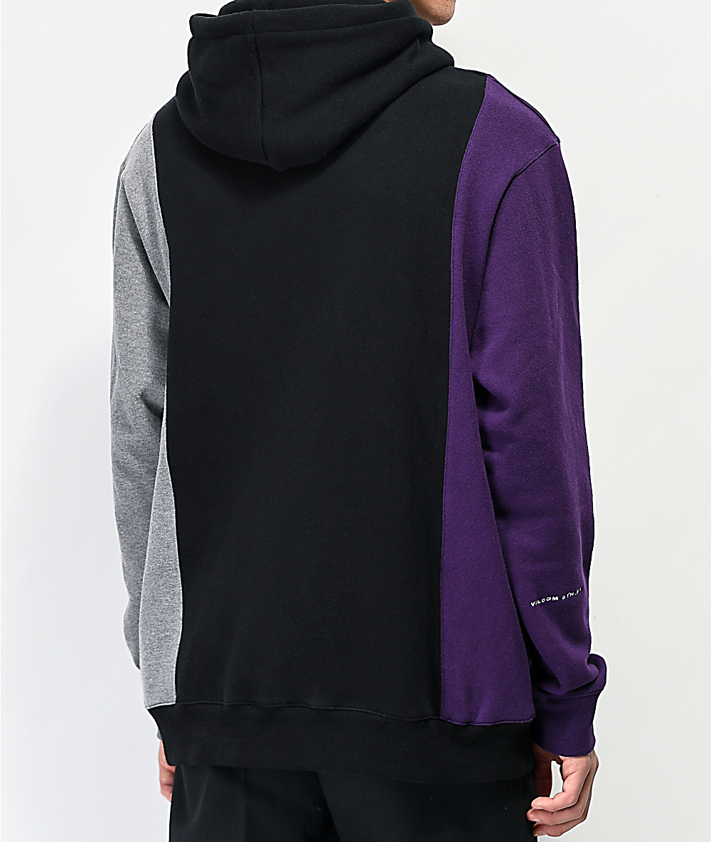 purple and grey hoodie