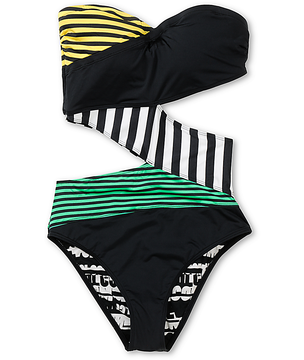 volcom one piece cutout swimsuit