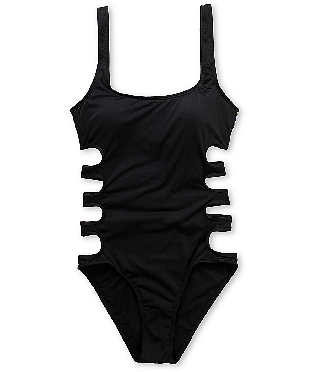 volcom black one piece swimsuit