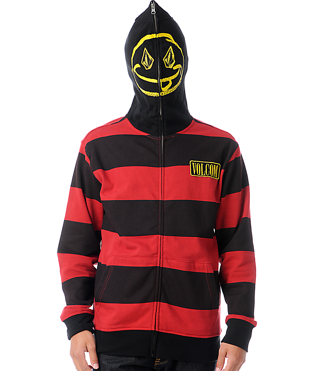 red volcom hoodie