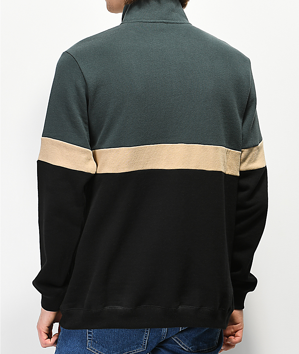 green quarter zip sweatshirt