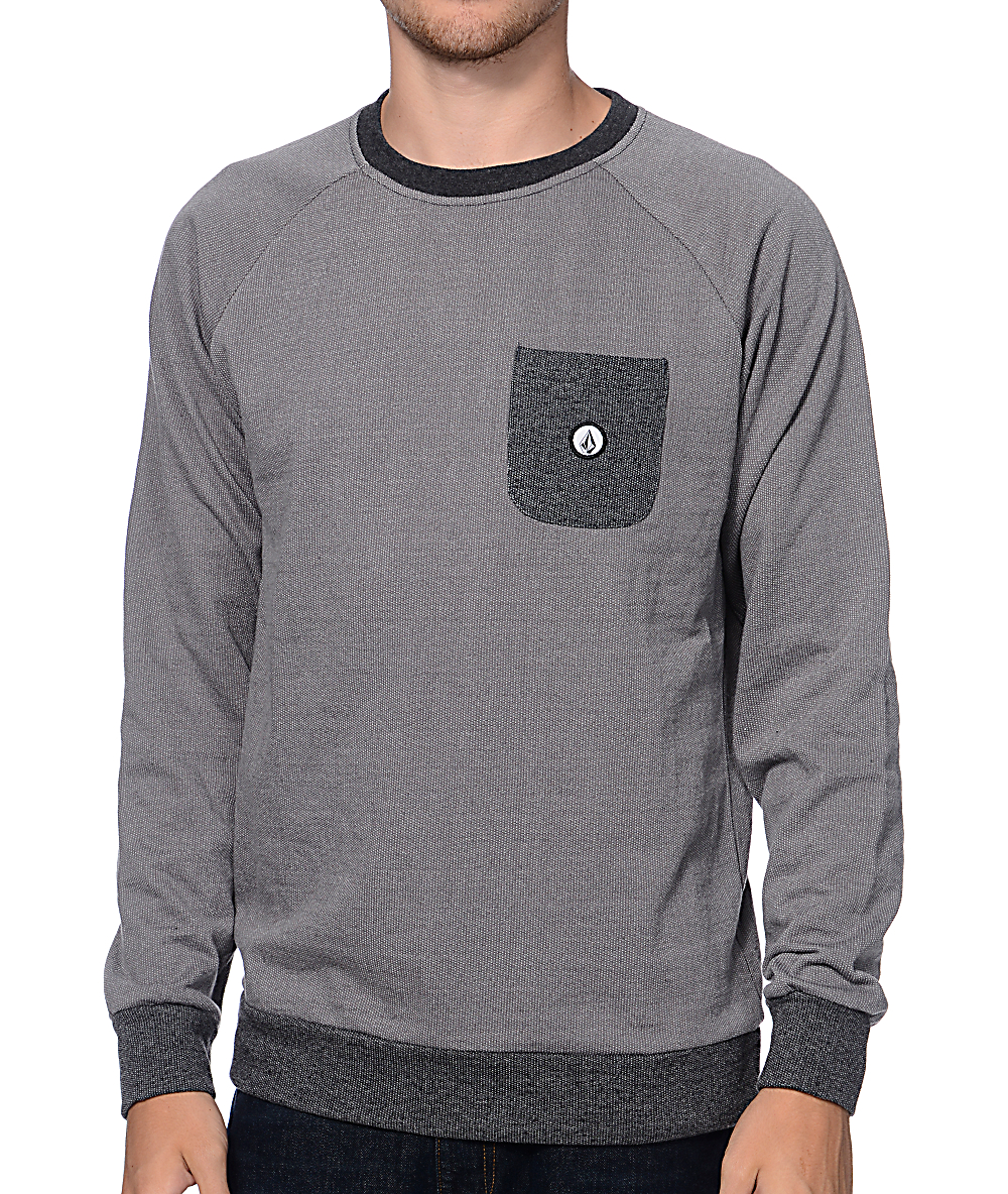 crew neck sweatshirt with front pocket