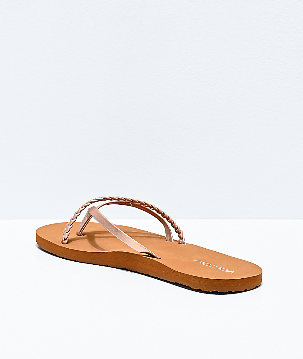 rose gold thong sandals