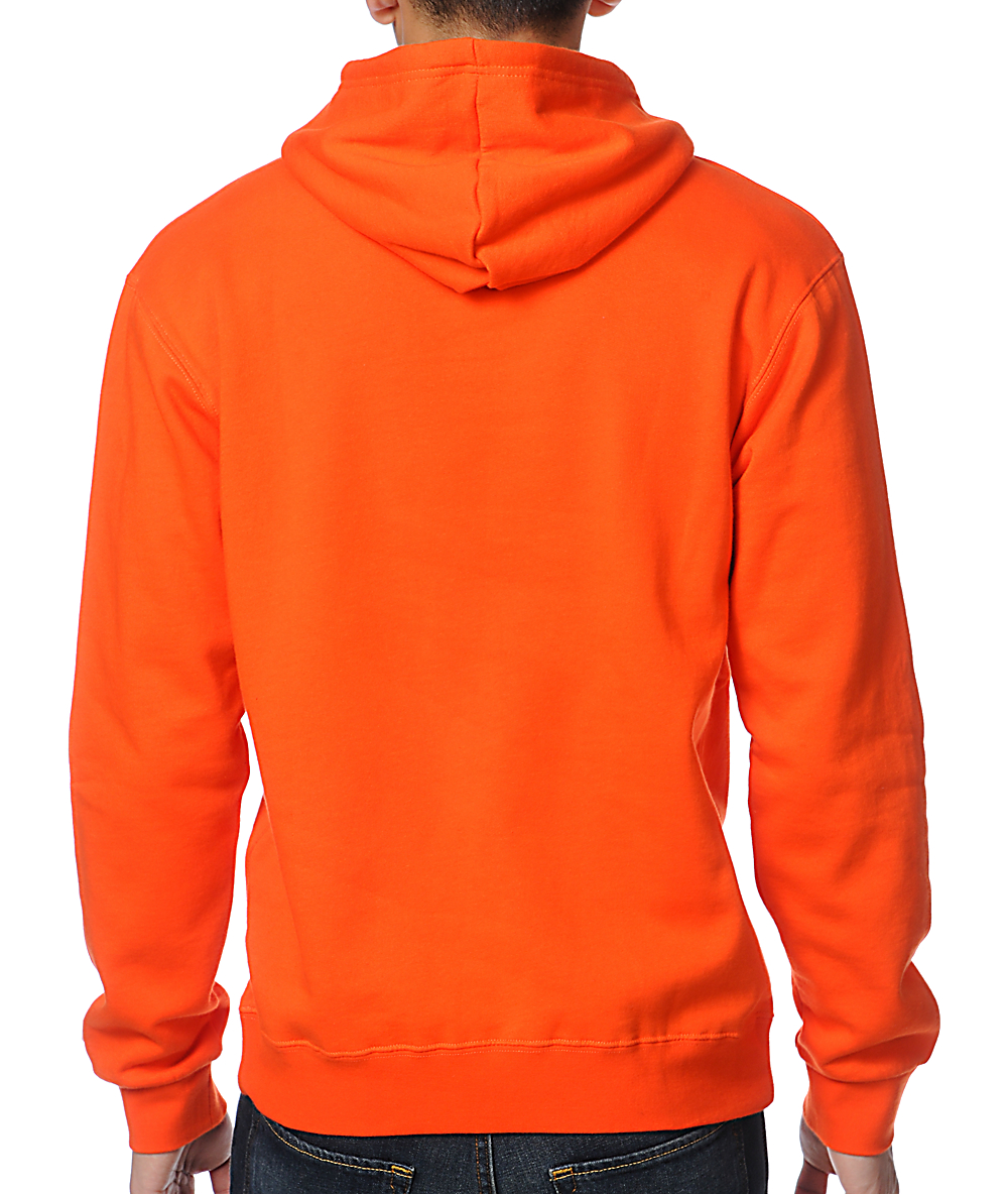 orange pullover sweatshirt