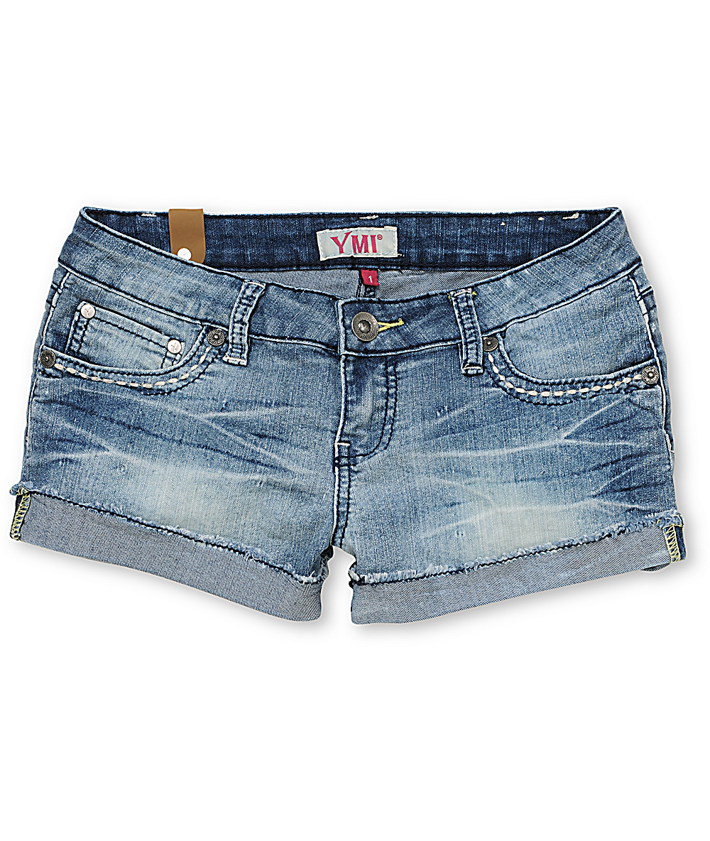 cut off jean shorts with pockets showing