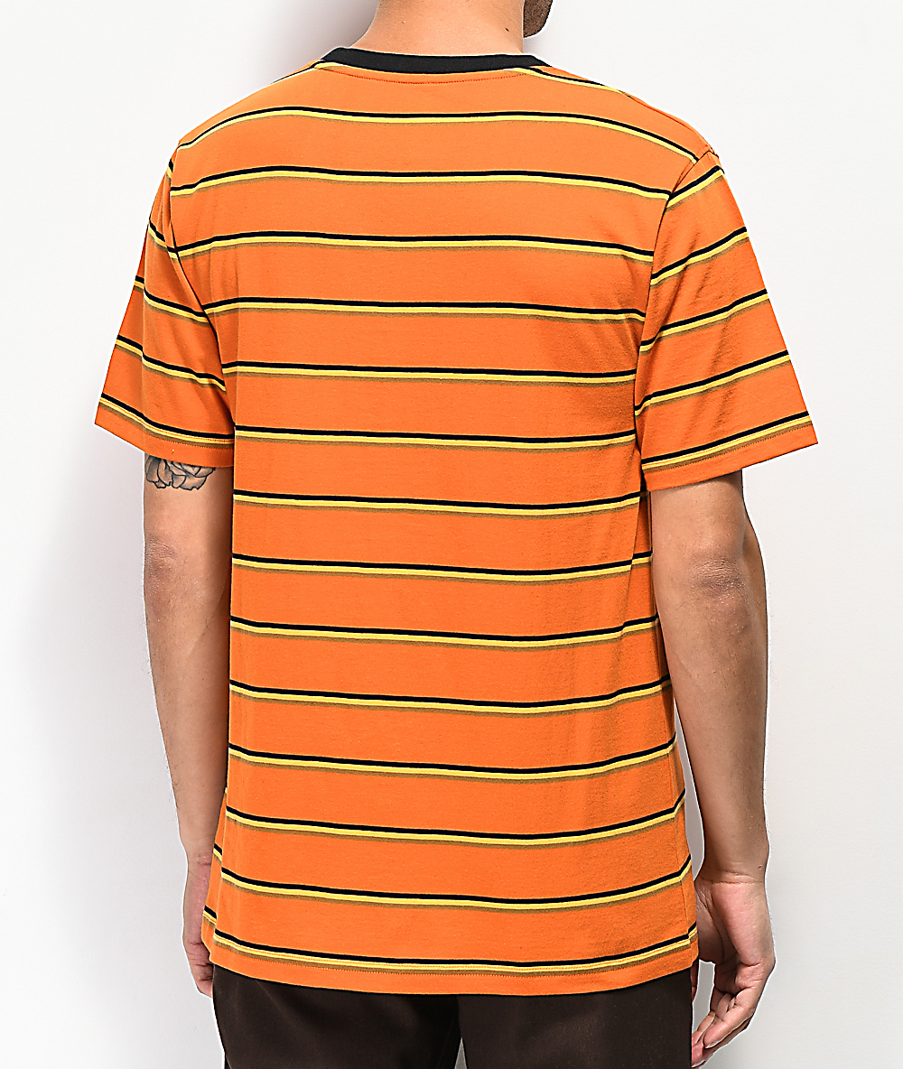 Zine Breaker Stripe Orange Yellow Black T Shirt Zumiez