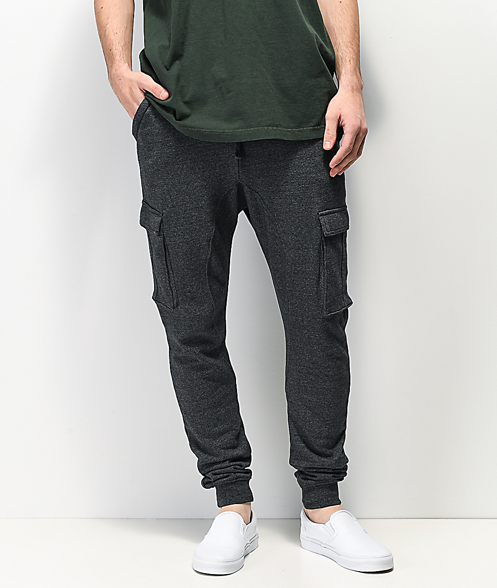 black cargo sweatpants