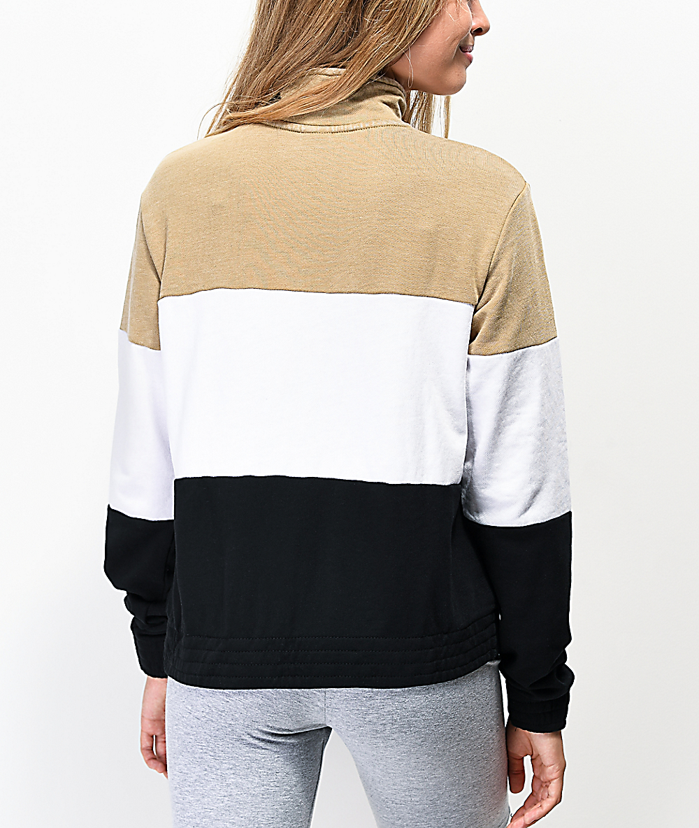 brown quarter zip sweatshirt