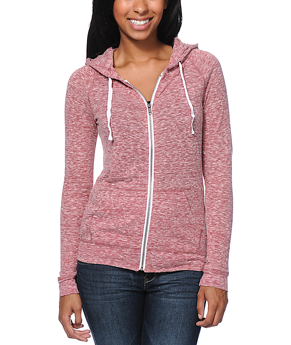 heather red hoodie