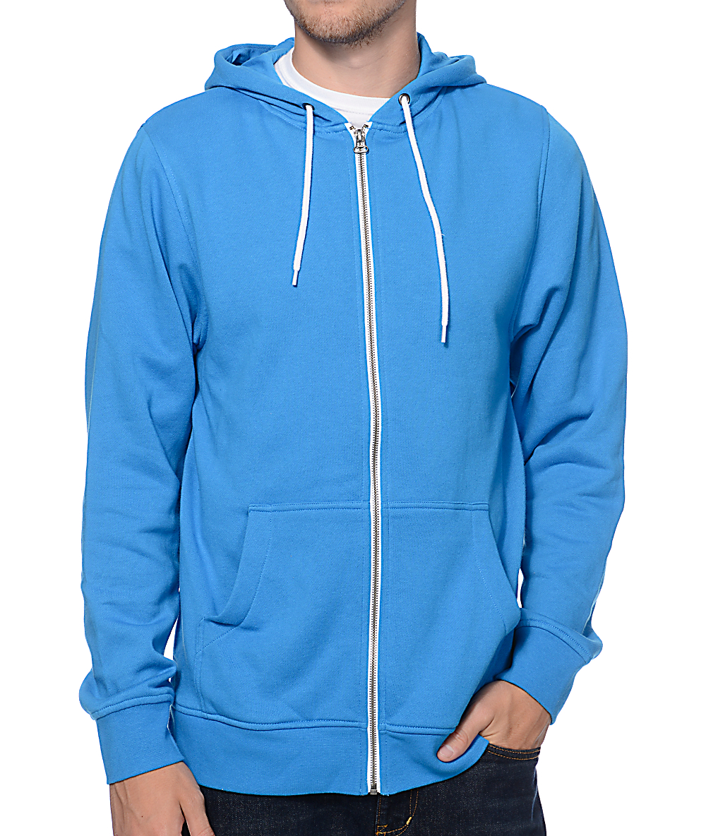 blue hoodie zip