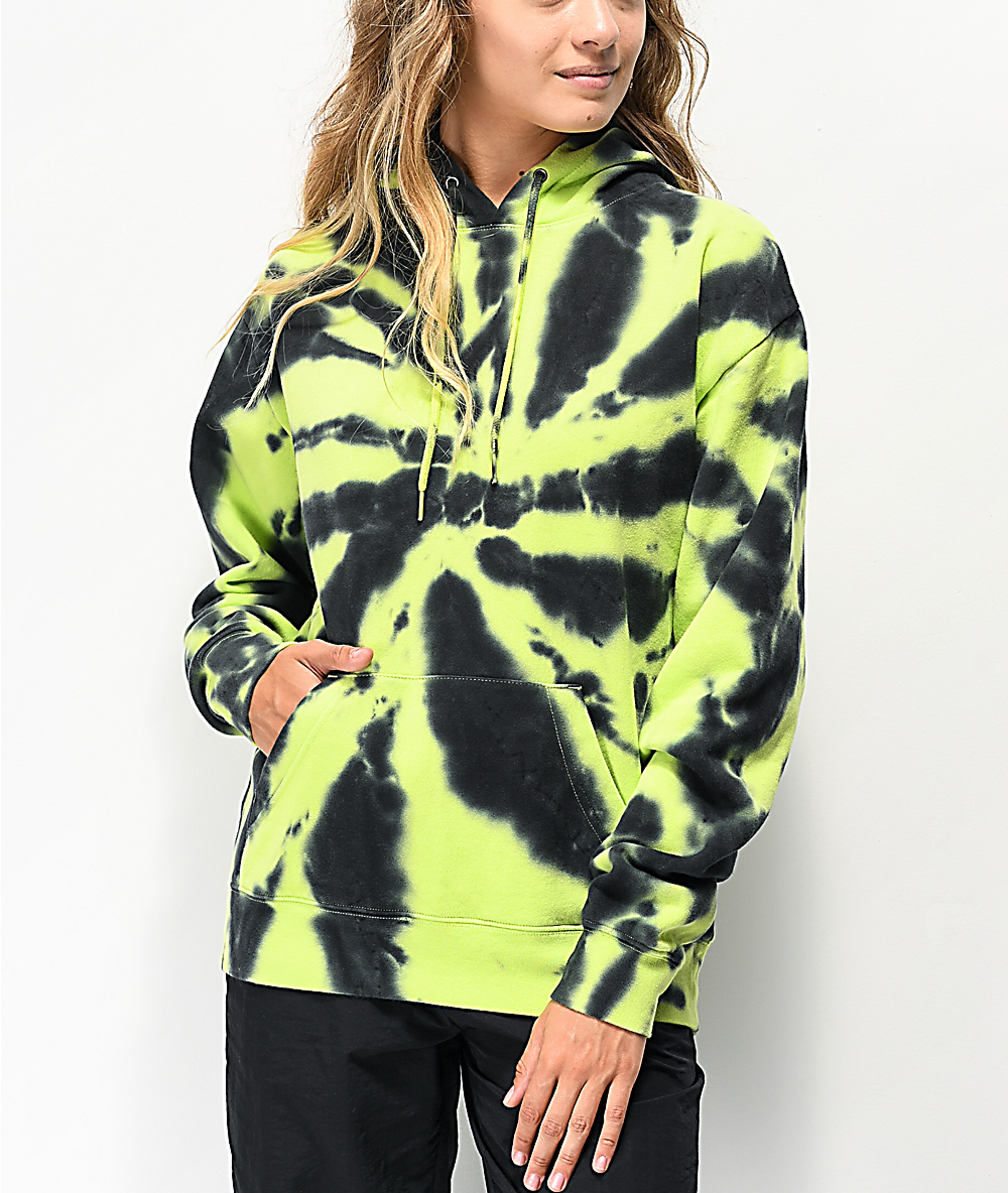 black and neon yellow hoodie