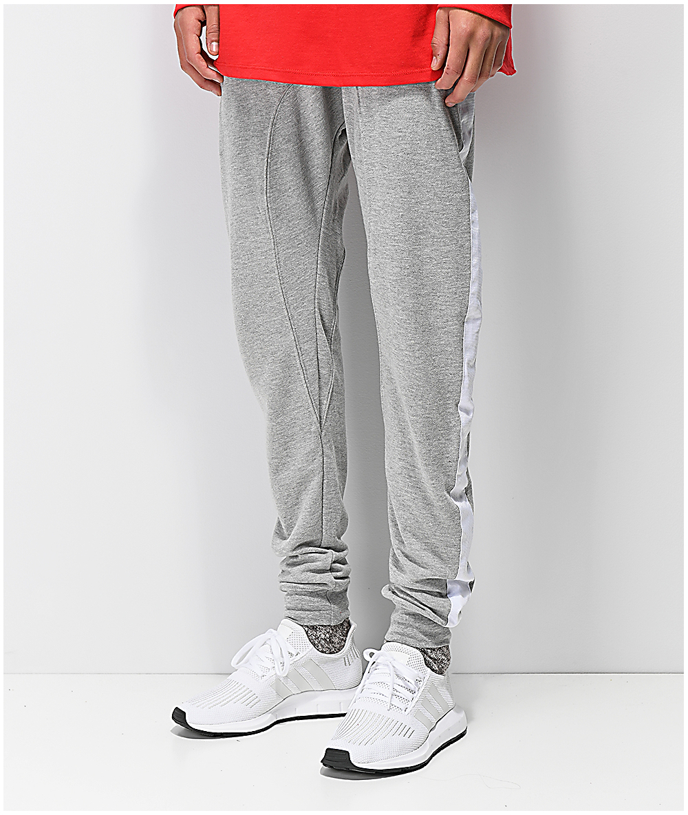 grey and white joggers