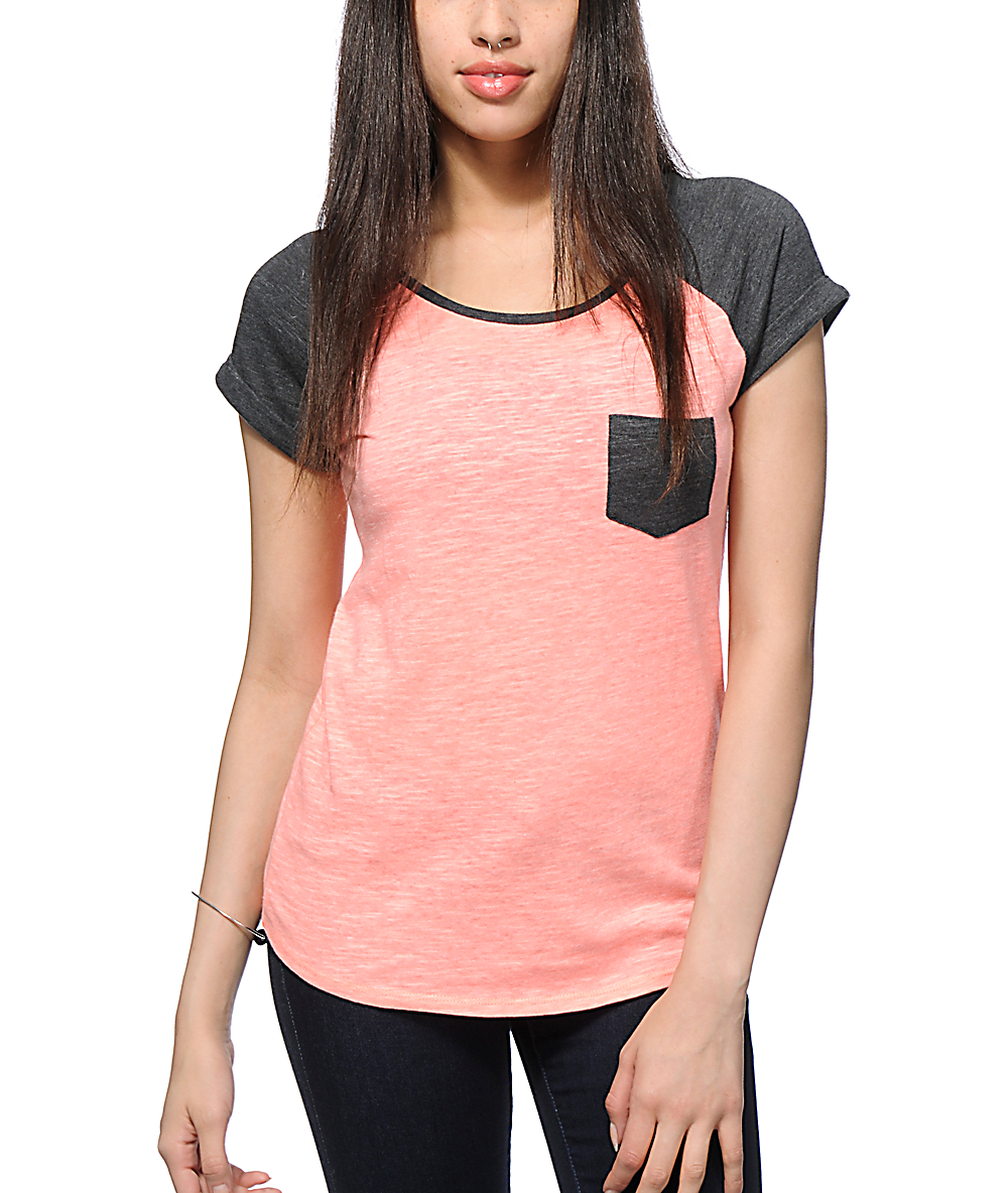 neon coral t shirt