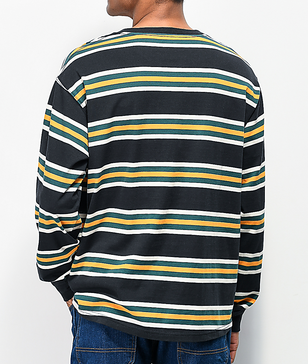 Zine Newbie Striped Black Green Long Sleeve T Shirt Zumiez