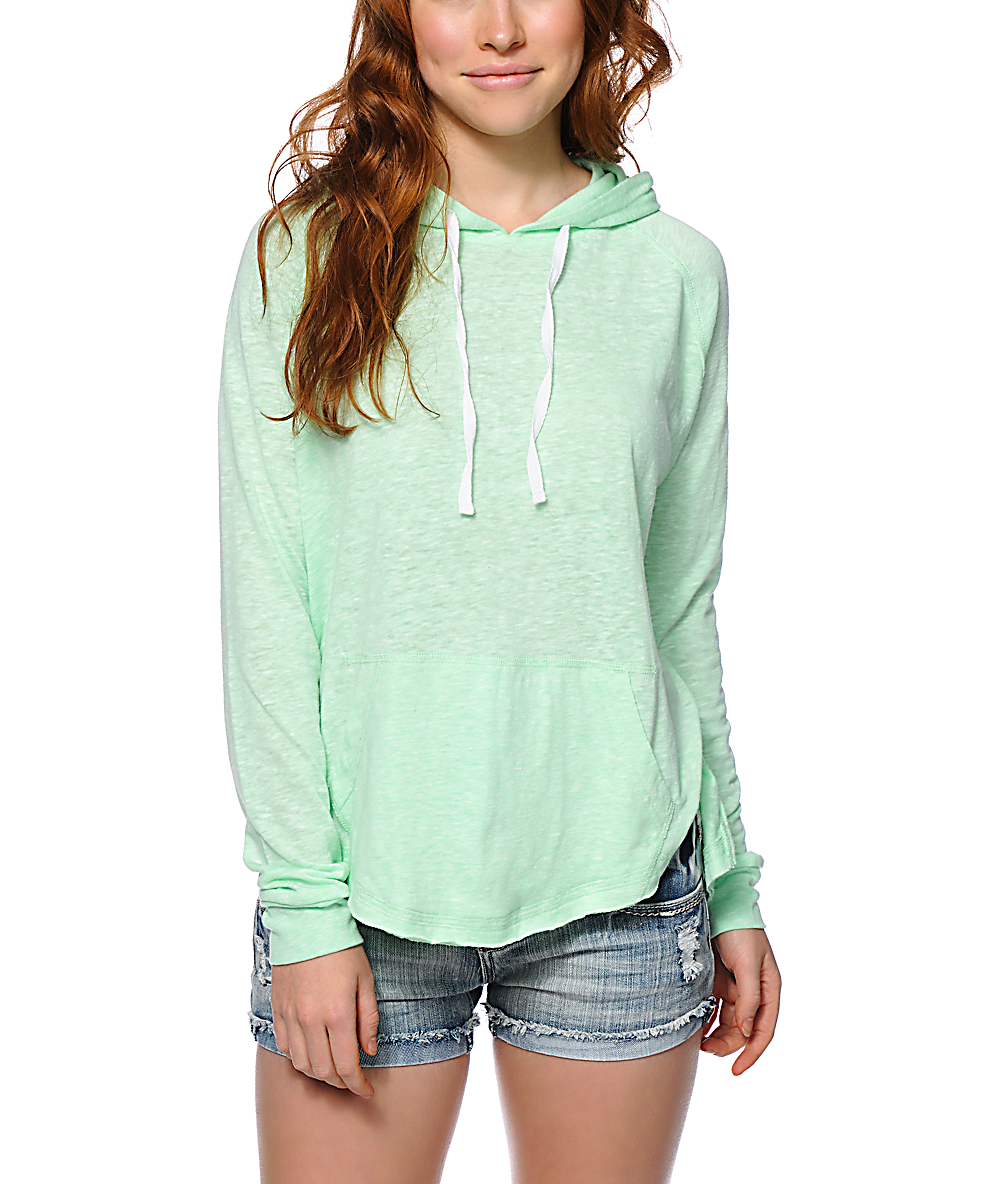 mint green pullover hoodie