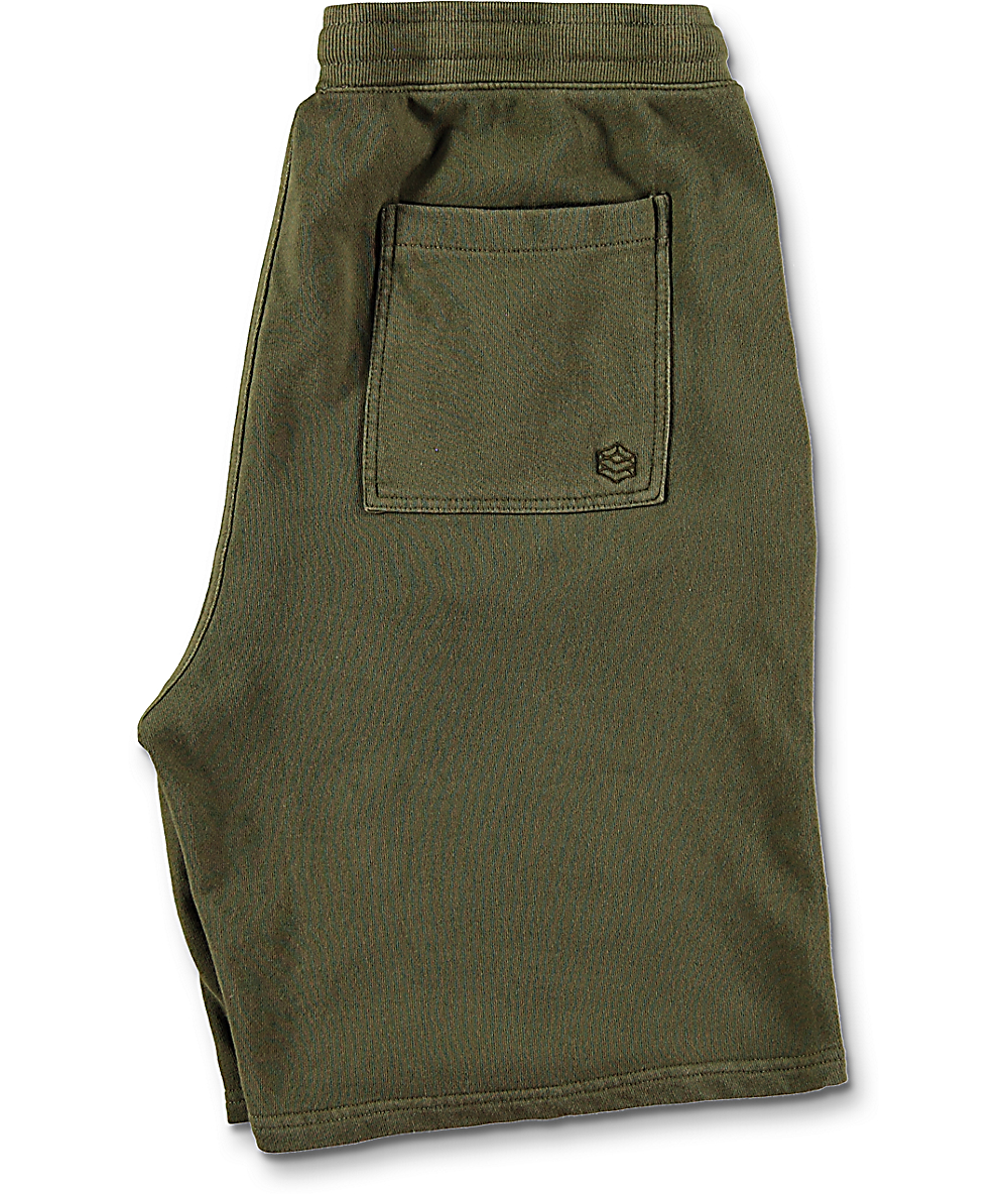 olive green sweat shorts