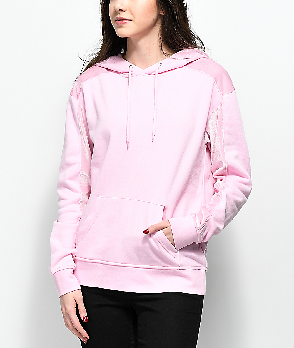 pink velour hoodie