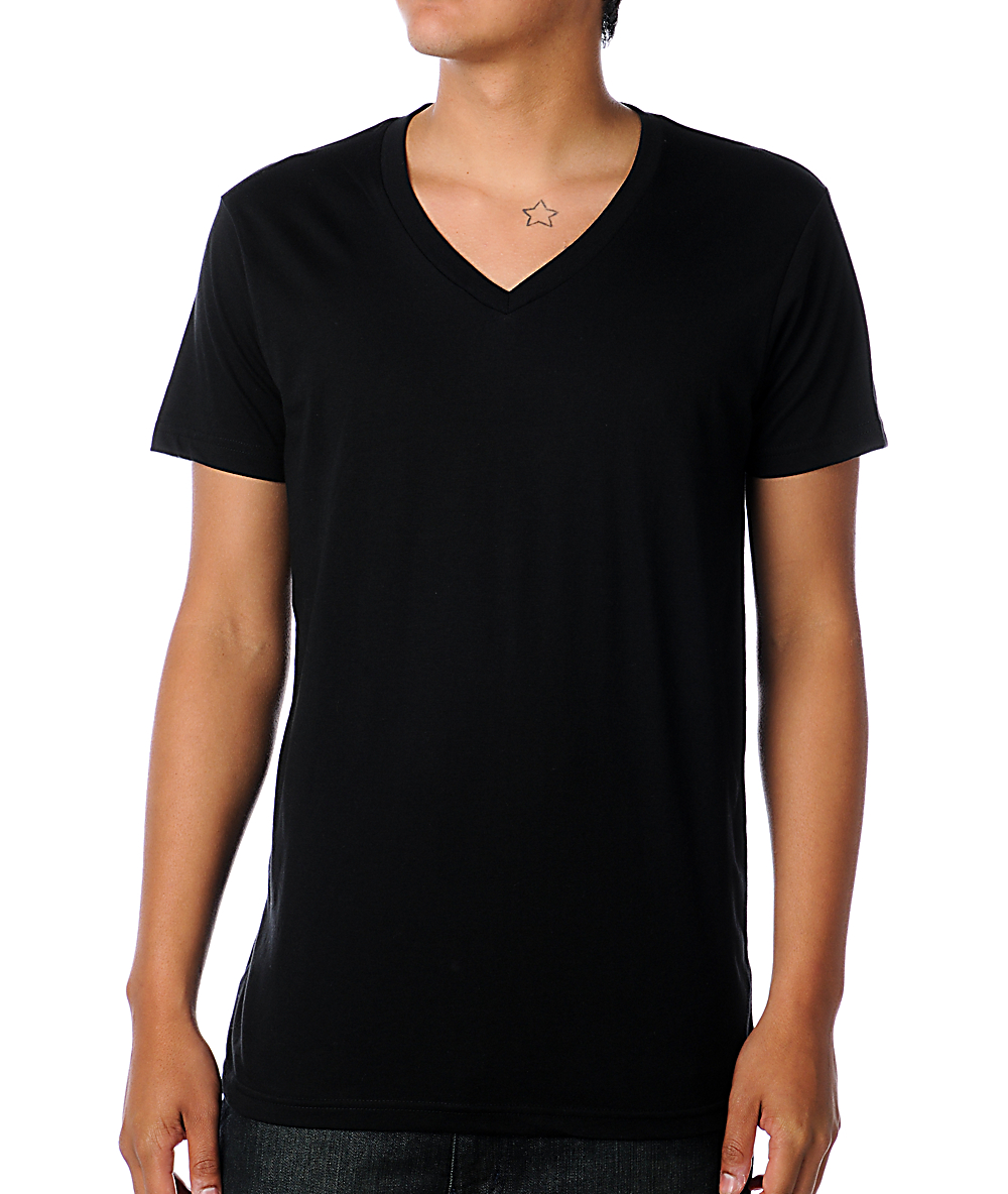black v neck t shirt