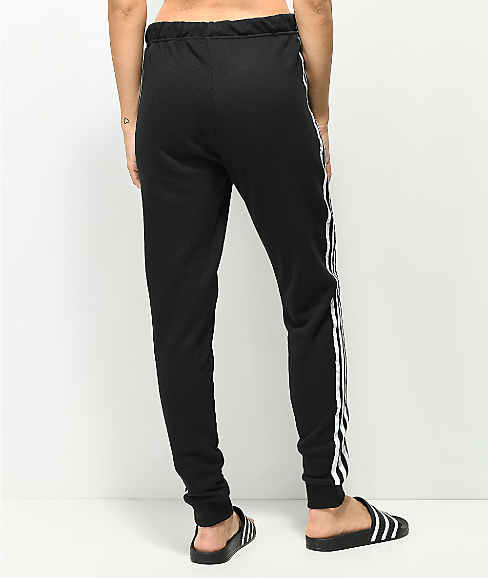 adidas 3 stripe cuffed track pants