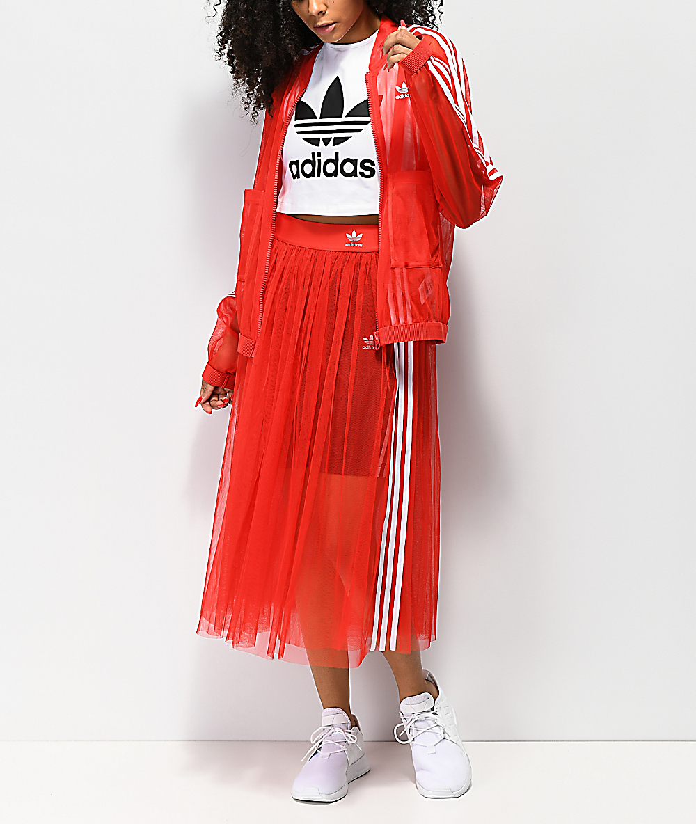 adidas tulle skirt outfit