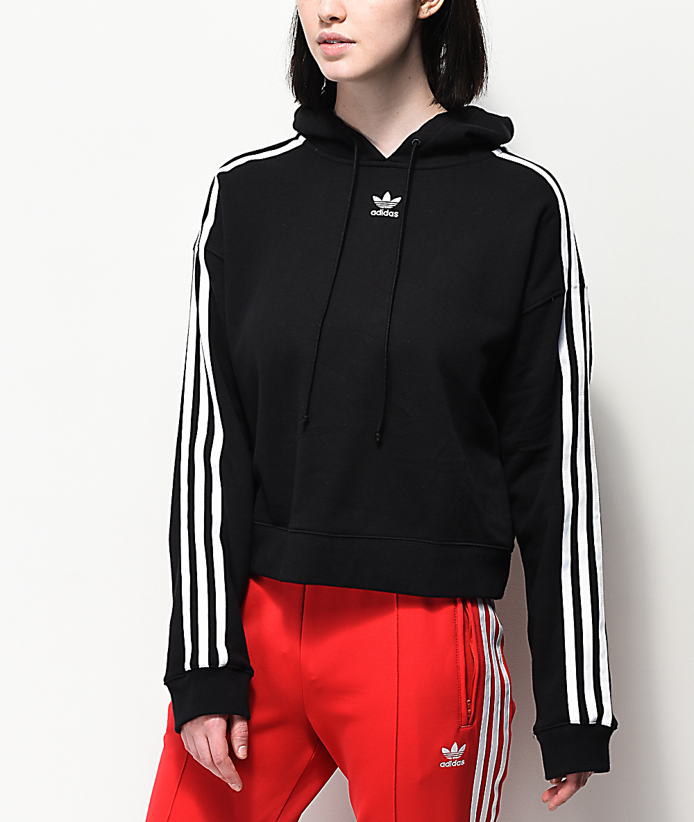 sudadera con capucha cropped adidas