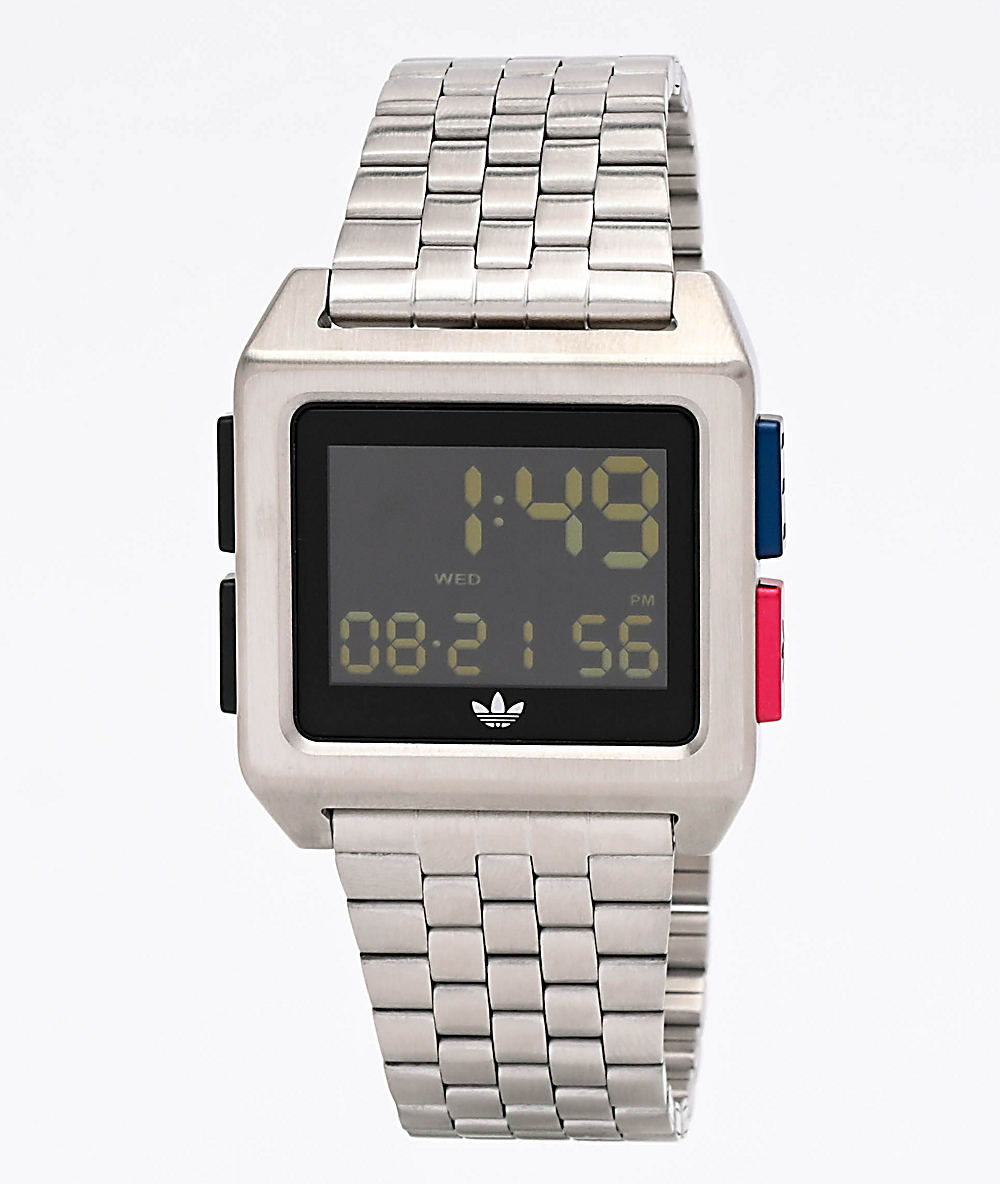 digital silver watch