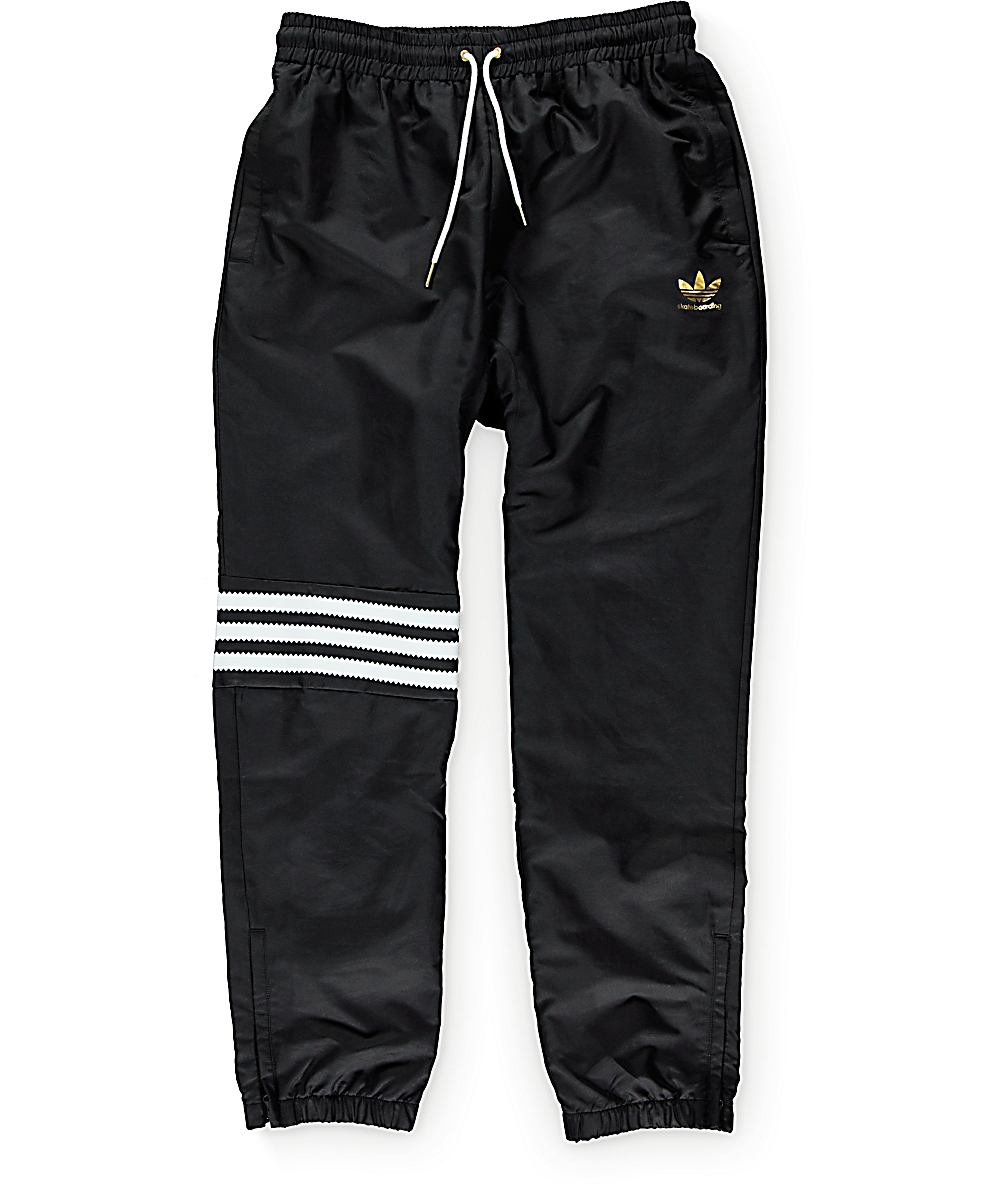 adidas black and gold joggers
