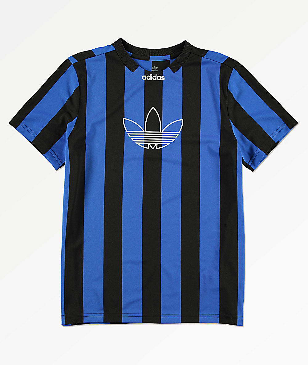 black and blue adidas shirt