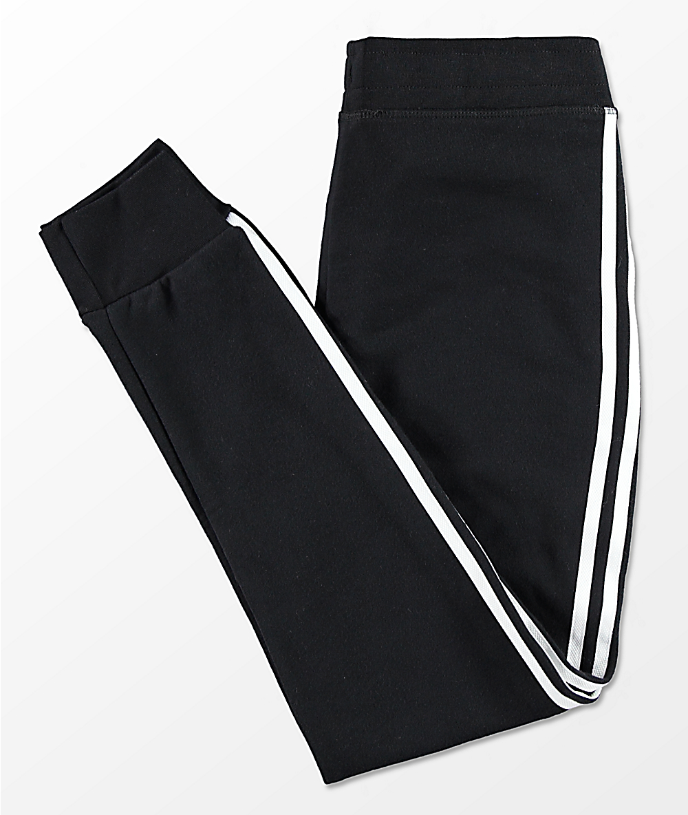 adidas black and white sweatpants