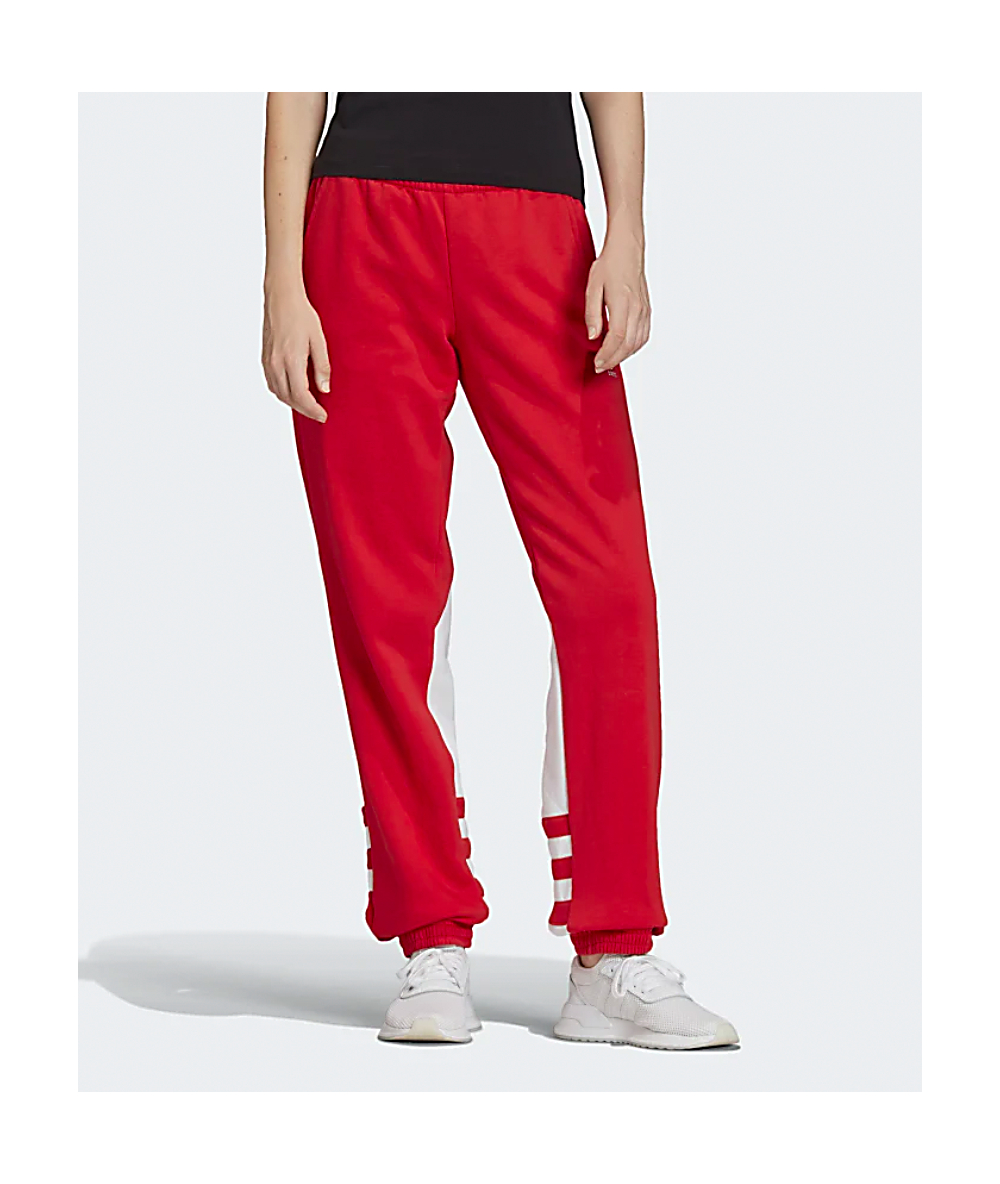 red and white adidas sweatpants