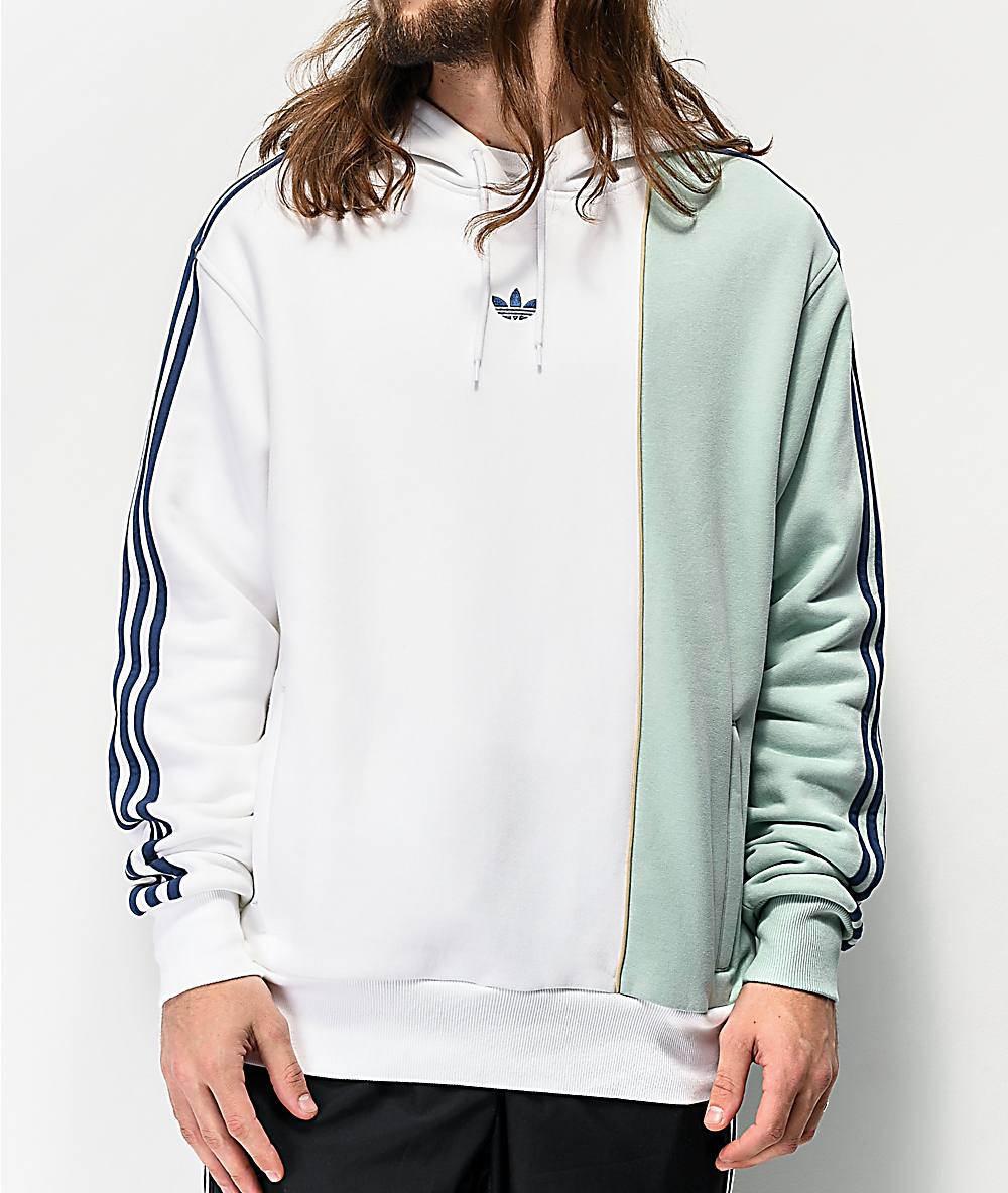 white and green adidas hoodie