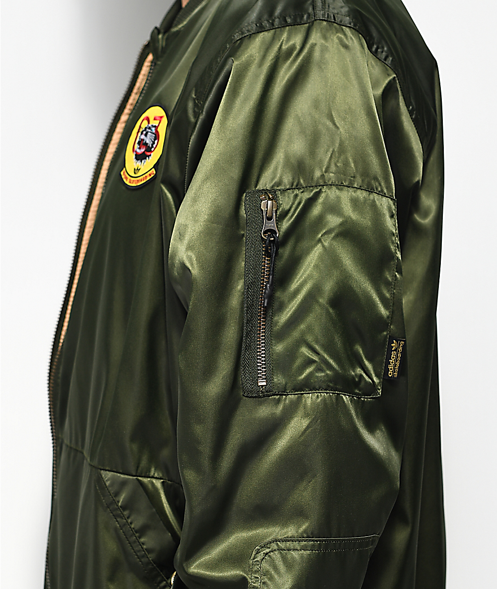 olive green adidas bomber jacket