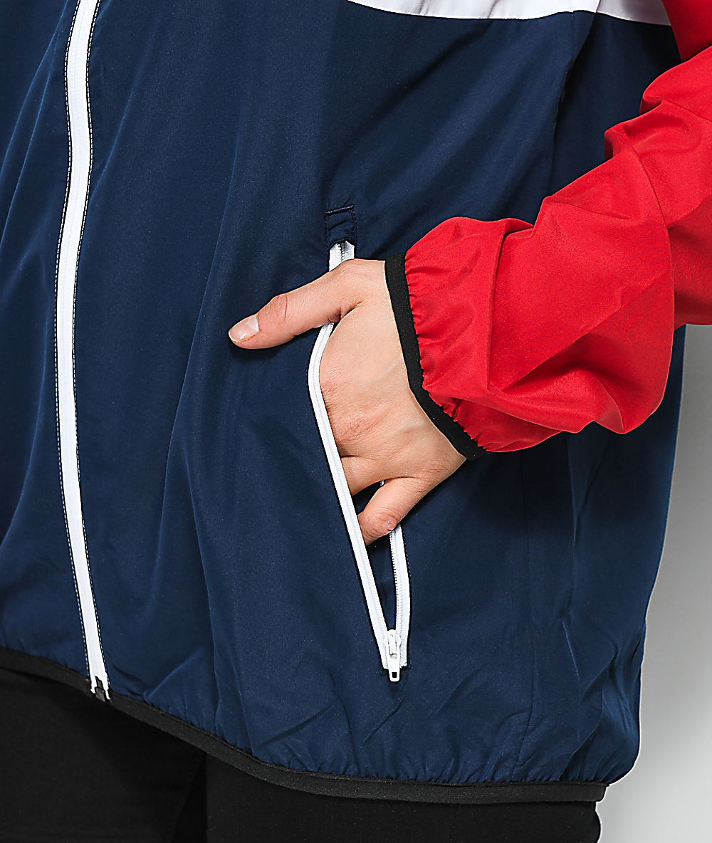 adidas windbreaker red white blue