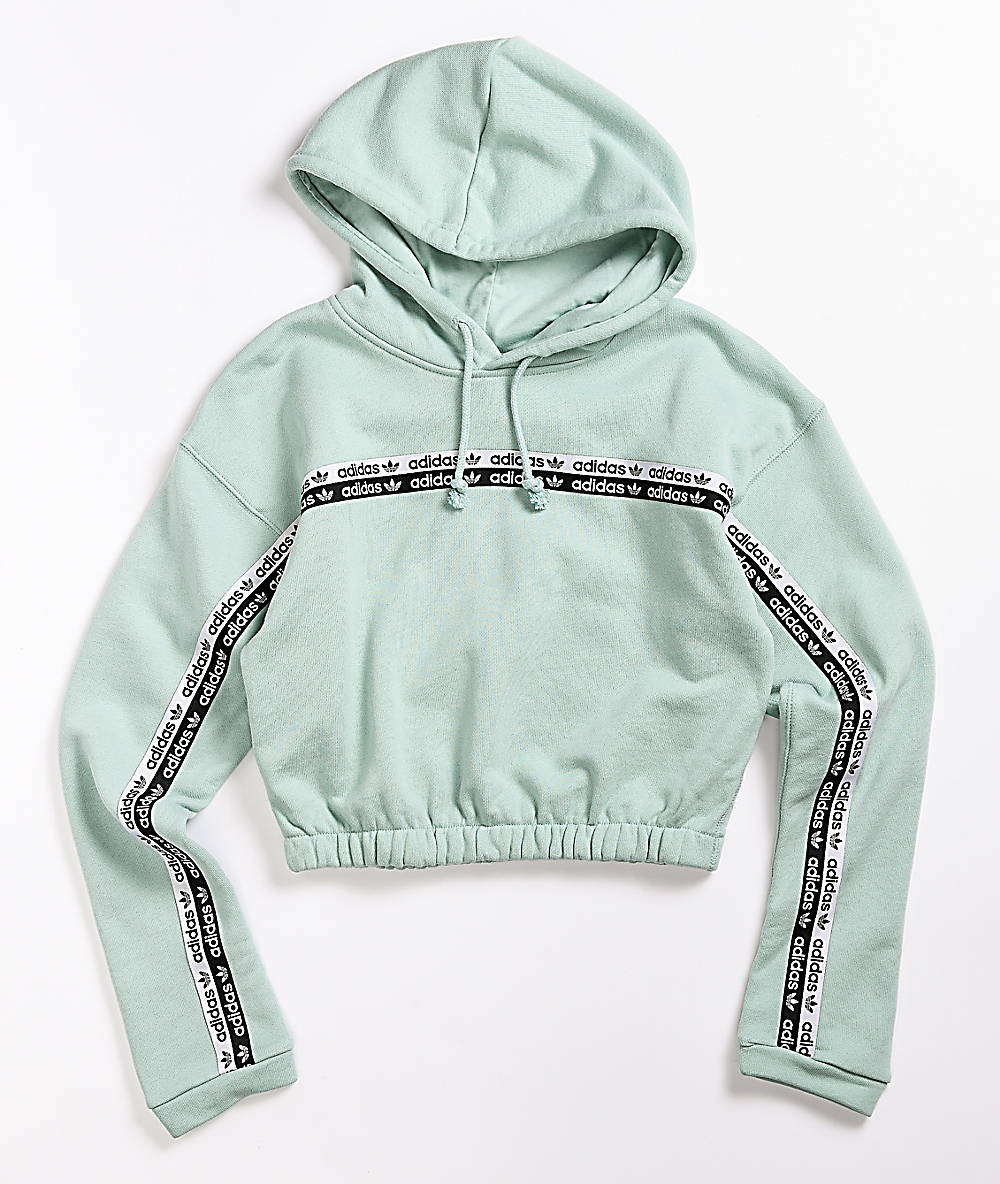 mint cropped hoodie