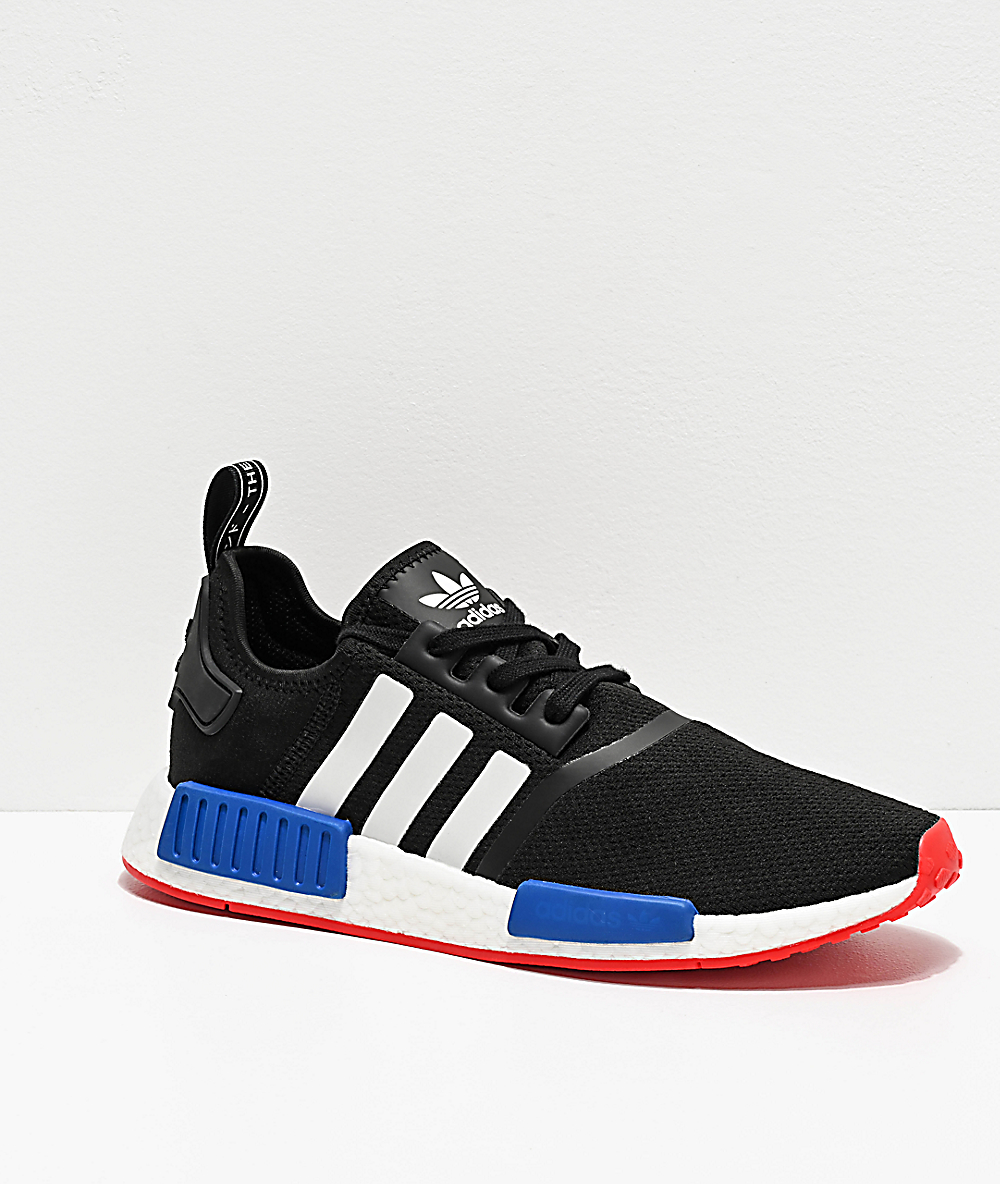 adidas nmd black blue white