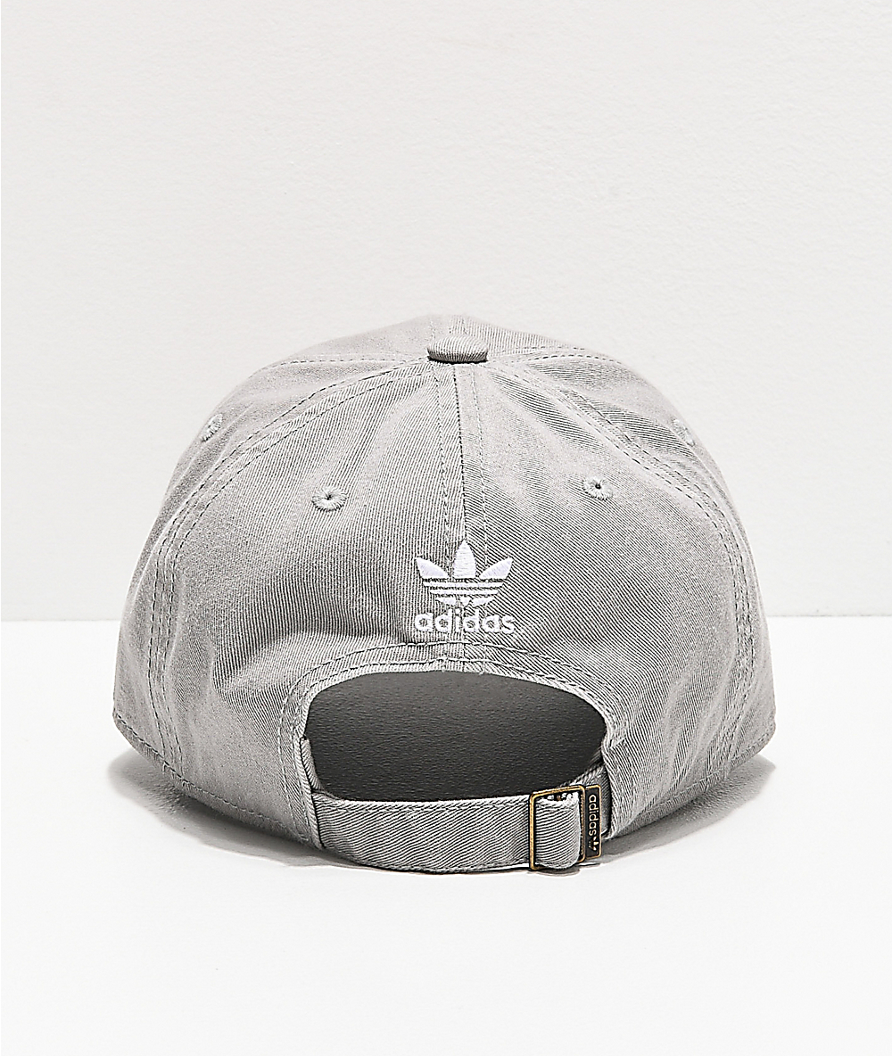 grey strapback hat