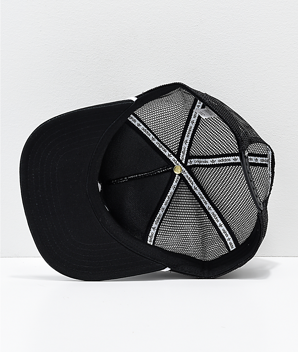 black adidas trucker hat