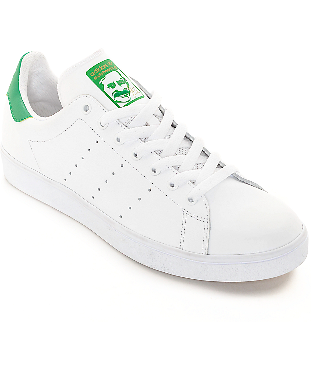 white and green stan smiths