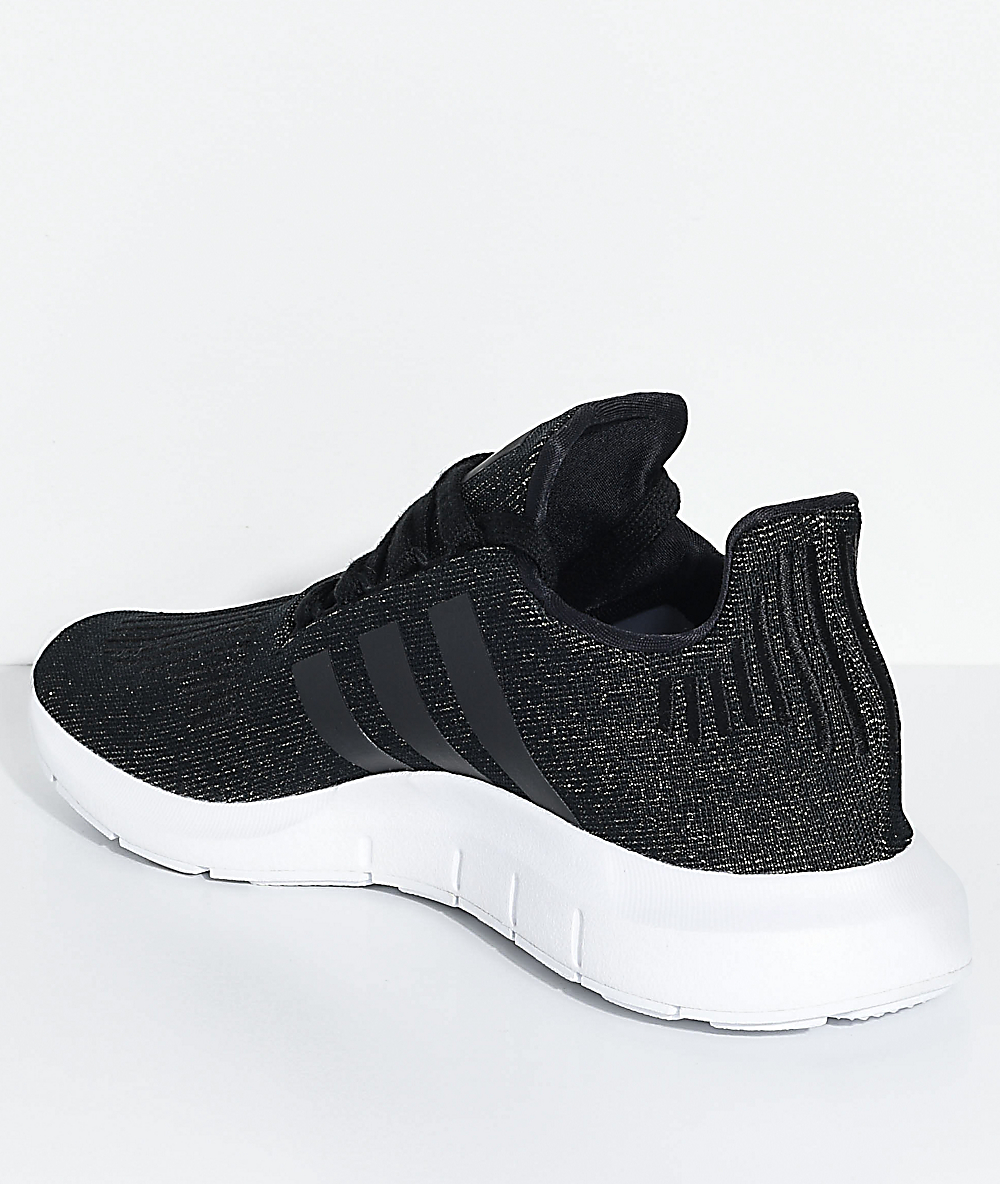 adidas swift run black & white shoes