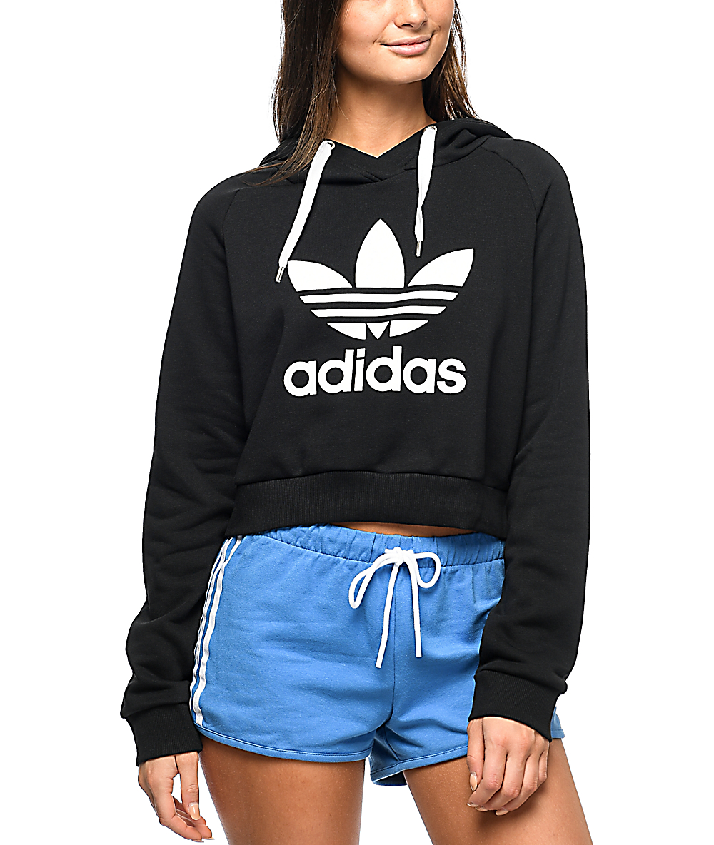 girls black adidas hoodie