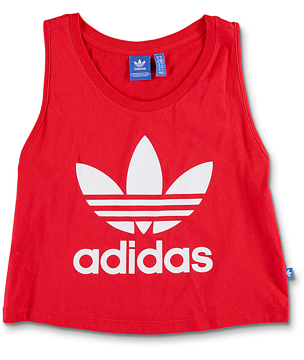 red adidas tank