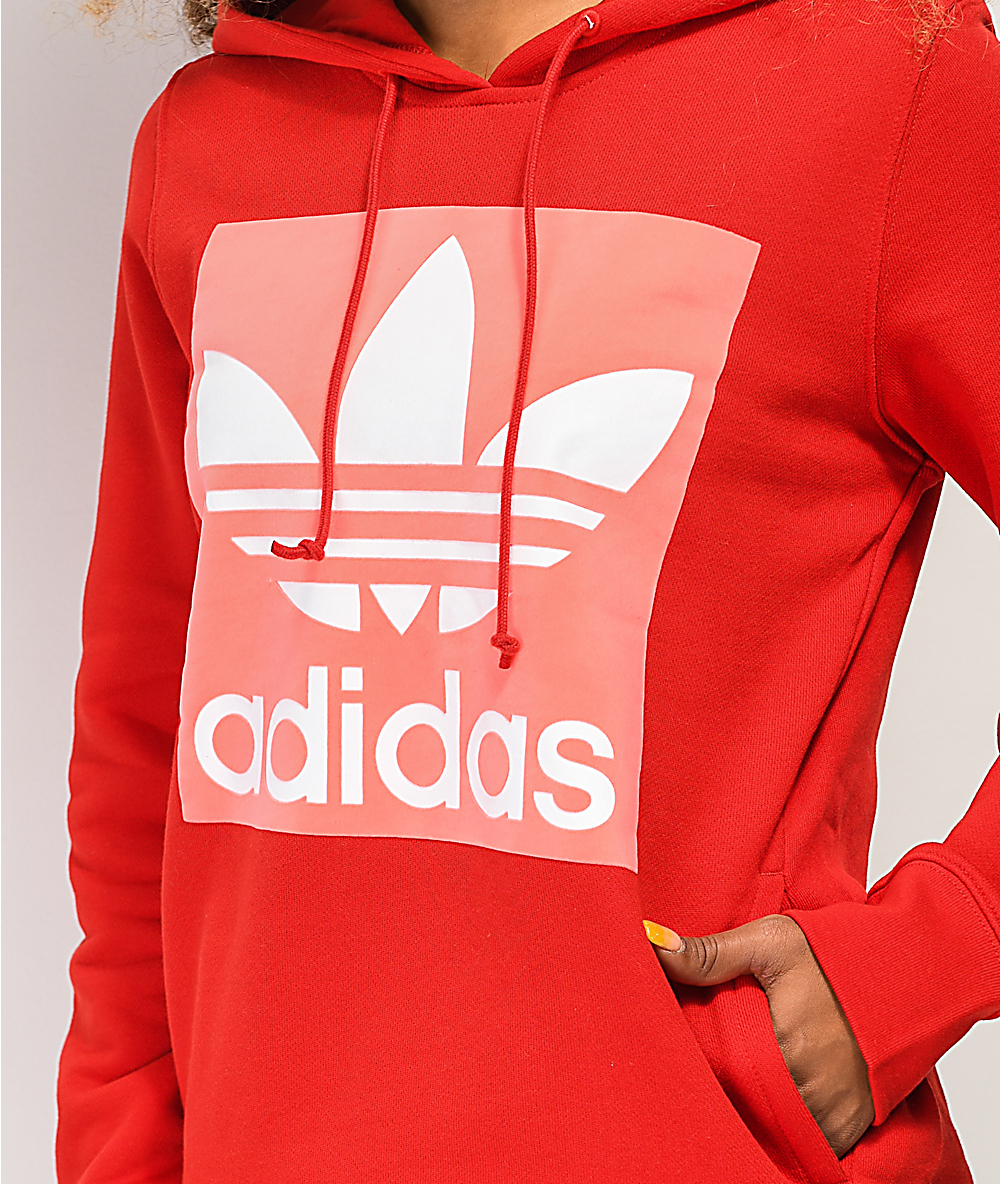 adidas trefoil hoodie set pink